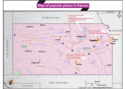 Map of Popular Places in Kansas - Digital File