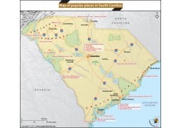 Map of Popular Places in South Carolina - Digital File
