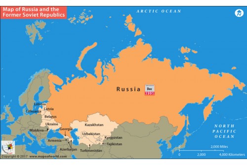 Map of Russia And The Former Soviet Republics