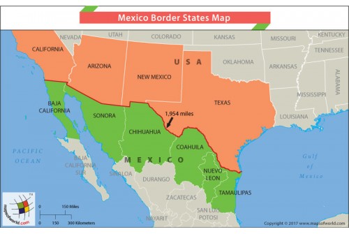Mexico Border States Map