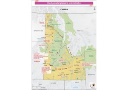 Map of Popular Places in Idaho - Digital File
