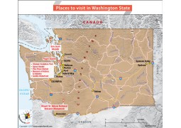 Places to Visit in Washington State Map - Digital File