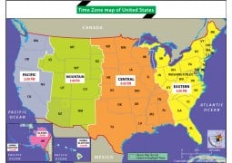Time Zone Map of United States - Digital File