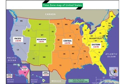 Time Zone Map of United States
