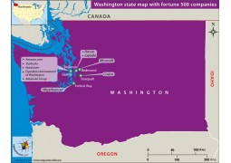 Washington State Map with Fortune 500 Companies - Digital File