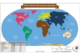 World Continent Map With Landmass - Digital File