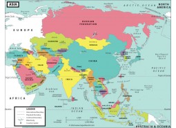 Asia Political Map Vivid