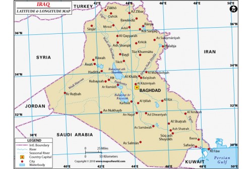 Iraq Latitude and Longitude Map