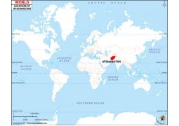 Afghanistan Location on World Map