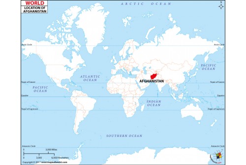 Afghanistan Location on World Map