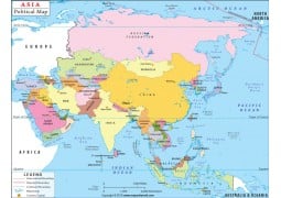 Asia Political Map  - Digital File