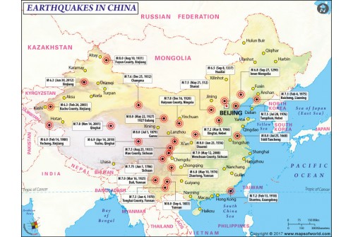 Earthquakes in China Map