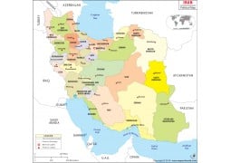 Iran Political Map  - Digital File