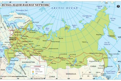 Russia Major Railway Network Map