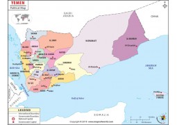 Yemen Political Map  - Digital File