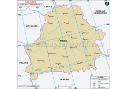 Belarus Latitude and Longitude Map - Digital File