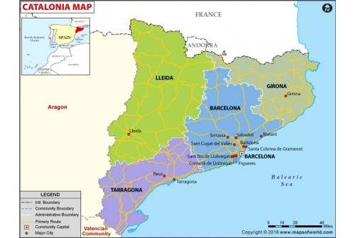 Cataluna Political Map