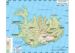 Iceland Physical Map - Digital File