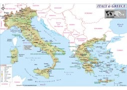 Map of Italy and Greece - Digital File