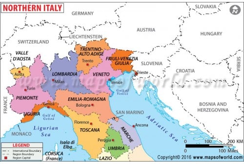 Map of Northern Italy