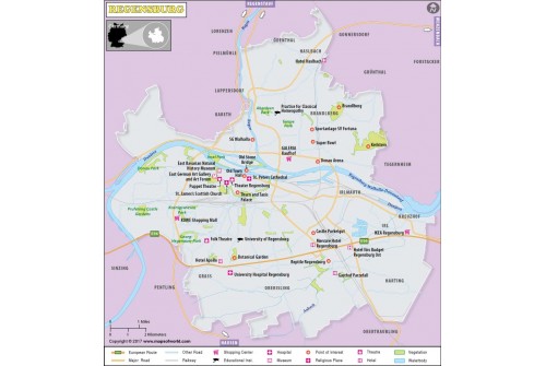 Regensburg Map, Germany