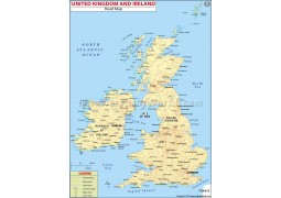 Road Map of UK and Ireland - Digital File