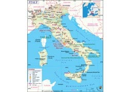 Italy Physical Map - Digital File
