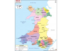 Political Map of Wales - Digital File