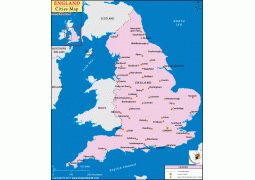 Map of England Cities - Digital File