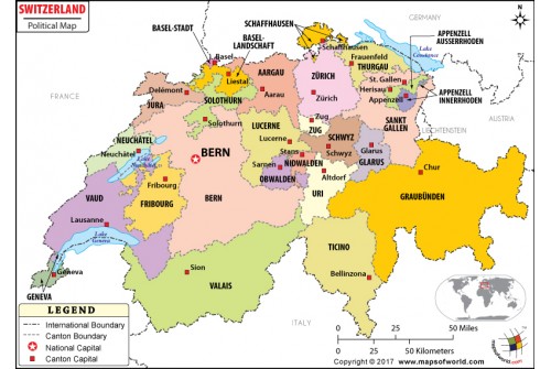 Political Map of Switzerland