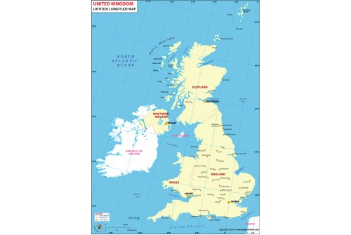 United Kingdom Latitude and Longitude Map