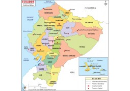 Ecuador Political Map  - Digital File
