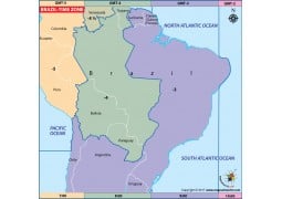 Brazil Time Zone Map - Digital File