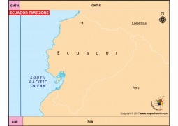 Ecuador Time Zone Map - Digital File