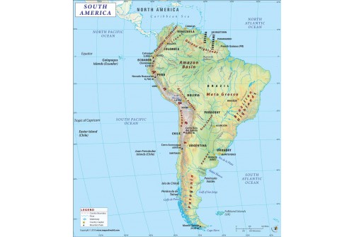 South America Continent Map