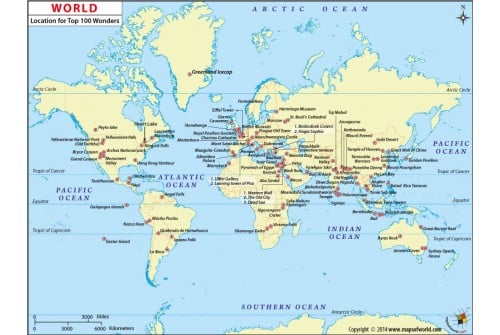 100 Wonders World Map