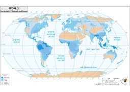 World Map Precipitation - Rainfall and Snow - Digital File