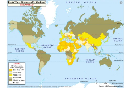 Map of World Fresh Water Resources