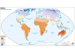 World Map - Average Temperature in January - Digital File