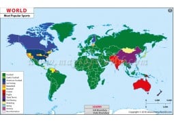 World Most Popular Sports Map - Digital File