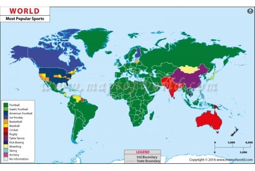 World Most Popular Sports Map