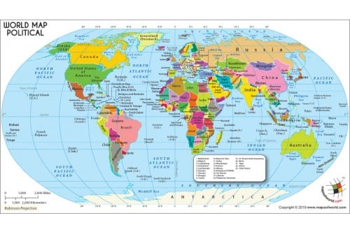 World Map in Robinson Projection