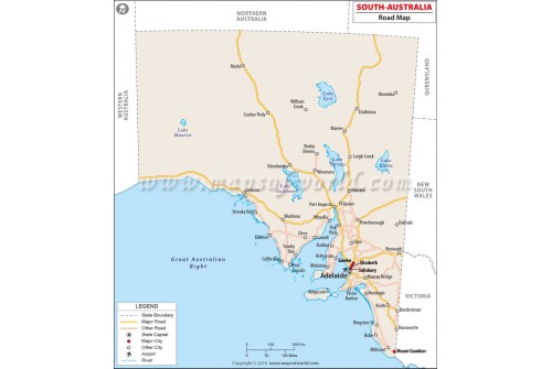 Road Map of South Australia