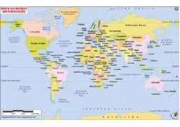 Portuguese World Map (Mapa do Mundo) - Digital File