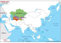 Central Asia Political Map - Digital File