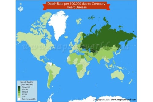World Top Ten Countries By Highest Death Rate From Heart Disease