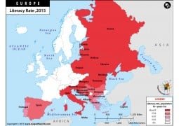 Europe Literacy Rate Map - Digital File