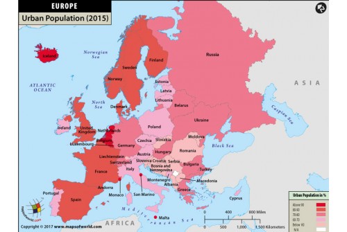 Europe Urban Population Map