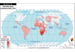 HIV/AIDS - Adult Prevalence Rate Map - Digital File