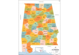 Alabama County Map - Digital File